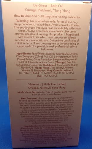 Aroma Home Decstress Bath Oil W/ Patchouli YLANG YLANG* Orange Oil 3.3oz"NIB". - Thumbnail 4