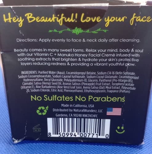 NATURAL WINDERZ Vitamin C+Manuka Honey Facial Brighten Hydrating Cream 2oz. - Thumbnail 7