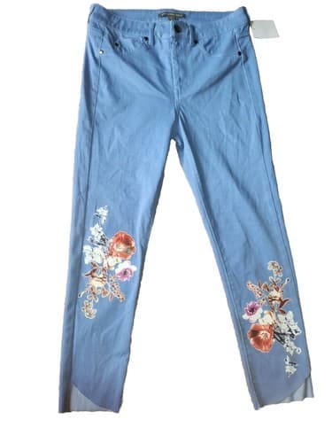 KATE & MALLORY Floral Pull-On Floral Jeans Womens Size Medium Rn#118565. - Thumbnail 3