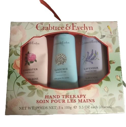 NIB CRABTREE & EVELYN HAND THERAPY ROSEWATER LASOURCE LAVENDER 3.5 OZ GIFT SET - Image 1