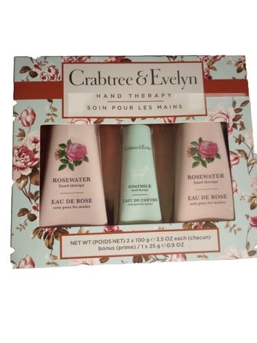 NWT Crabtree and Evelyn Hand Therapy Rosewater and Goatmilk Hand Lotion Gift Set - Image 1