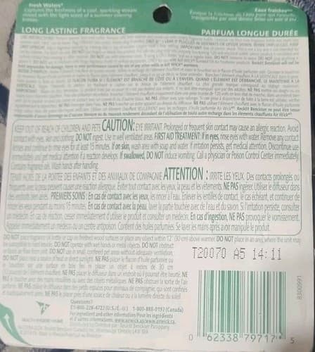 Air Wick Fresh Waters Scent Air Freshener Oil Refill 0.67 oz Liquid - Thumbnail 2