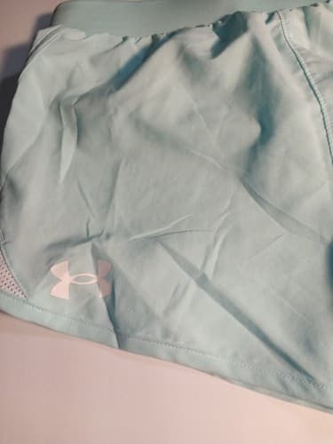 *NEW* UNDER ARMOUR PLAY UP SHORTS 3.0 WOMENS LIGHT GREEN RUNNING SHORTS *Large* - Thumbnail 3