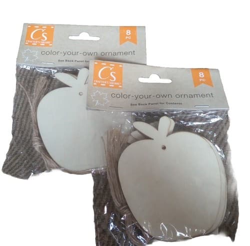 APPLES fall teacher 16 wood shapes 3.75" Unfinished CRAFTER'S SQUARE(2-Lot). - Image 1