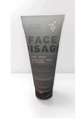 Cedar & Sage Men's Charcoal Visage Face Scrub(8oz) New Sealed Tube. - Thumbnail 2
