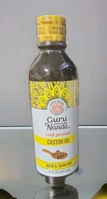 GuruNanda ~ Castor Oil ~ Cold Pressed for Hair & Skincare 8 oz ~ Vegan Massage - Image 1