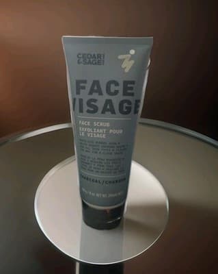 Cedar & Sage Men's Charcoal Visage Face Scrub(8oz) New Sealed Tube. - Image 1