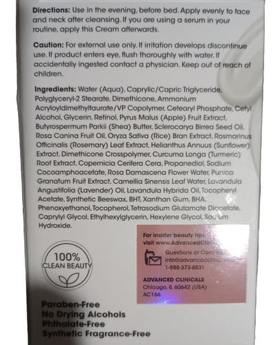 ADVANCED CLINICALS Encapsulated Retinol Rapid Wrinkle Rewind Cream 2 FL. OZ. - Thumbnail 2