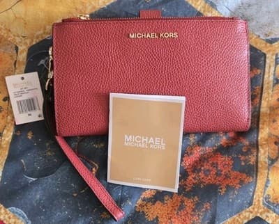 Michael Kors Jet Set Double Zip Wristlet – Terracotta Leather – NS – New w/Tags. - Thumbnail 8