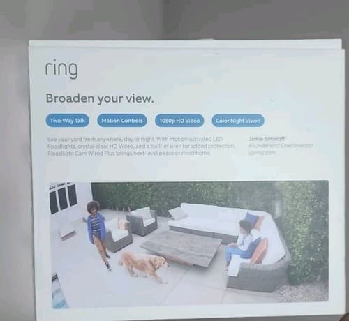 Ring Floodlight Cam Wired Pro w/ Birds Eye View 3D Motion Detection White. - Thumbnail 3