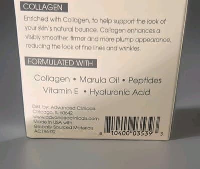 New Advanced Clinicals Collagen Moisturizer Hydration Lift 2.5 fl oz - Thumbnail 4