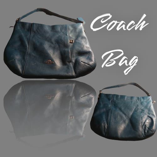 Coach Isabelle Madison Blue Teal Leather Shoulder Bag Convertible Purse Satchel - Image 1