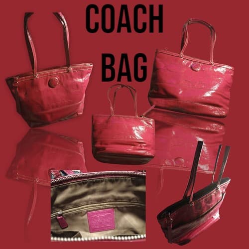 Coach Fuchsia Patent Leather Shoulder Bag. Fast Shipping. - Image 1