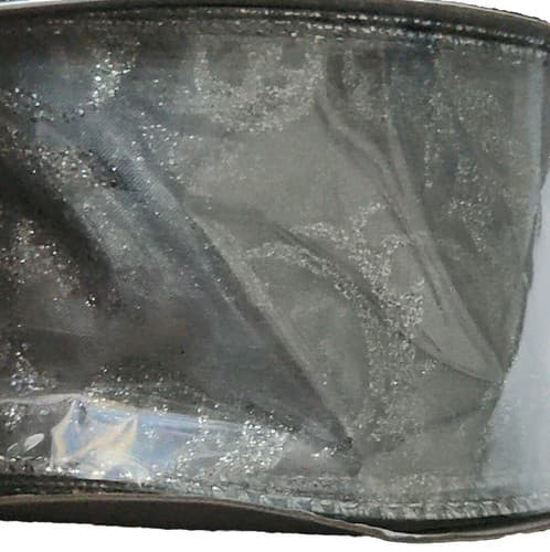 2.5” x 10 Yard Wired Silver Glitter Ribbon For Christmas, Wedding Or Aniversary - Thumbnail 4