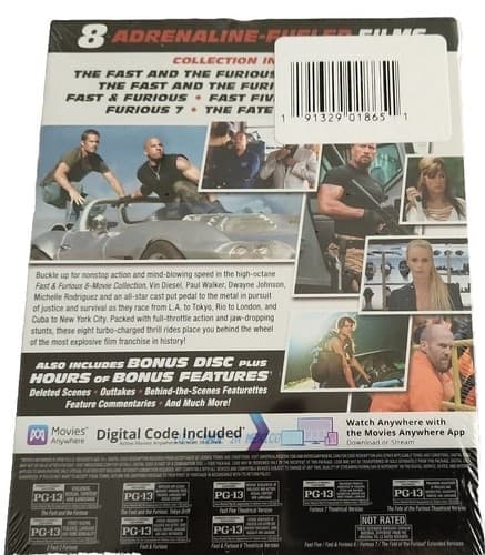 Fast & Furious: 8-Movie Collection Blu-Ray + Digital New Sealed - Thumbnail 5