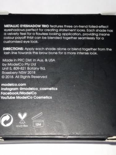 MODEL CO Metallic Eyeshadow Trio in Mykonos Full Size 3g / .10 oz,NIB. - Thumbnail 5
