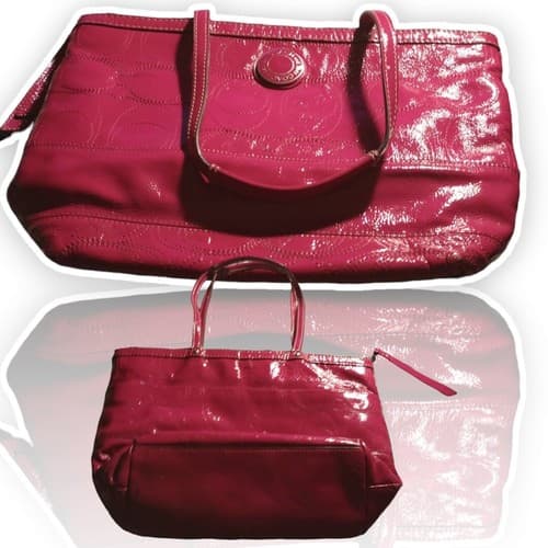 Coach Fuchsia Patent Leather Shoulder Bag. Fast Shipping. - Thumbnail 2