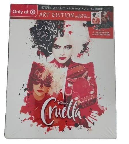 Disney's CRUELLA 4K UHD+BLURAY+DIGITAL TARGET EXCLUSIVE ART EDITION WITH PRINTS - Image 1