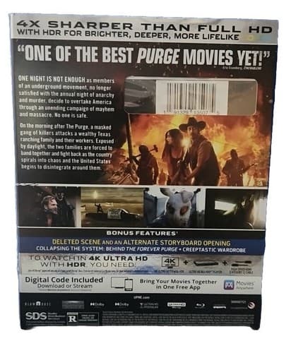 The Forever Purge (4K Ultra HD, 2021) With Slipcover No Digital Code NEW Sealed. - Thumbnail 2