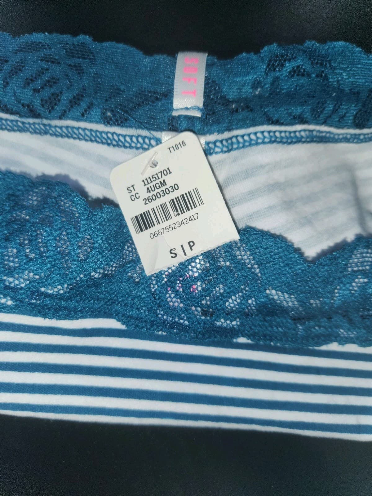 Victoria's Secret Cheekster Tanga 170/68A NWT Green/White Striped. - Thumbnail 3