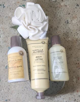 Tuscan Hill Selected Scents Vanilla Almond Scented Body Care 4 Piece Set. - Image 1
