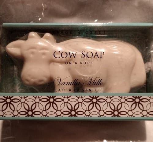 Cow Soap On A Rope Savon à Corde Scented Vanilla Milk 10.5 oz New Boxed - Image 1