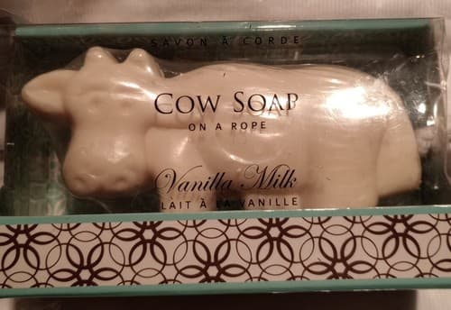 Cow Soap On A Rope Savon à Corde Scented Vanilla Milk 10.5 oz New Boxed - Thumbnail 3