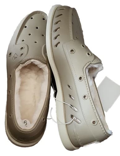 Sperry Top-Sider Faux Fur Lined Boat Shoes Gray Slip Ons Comfort Mens Size 9 US - Thumbnail 4