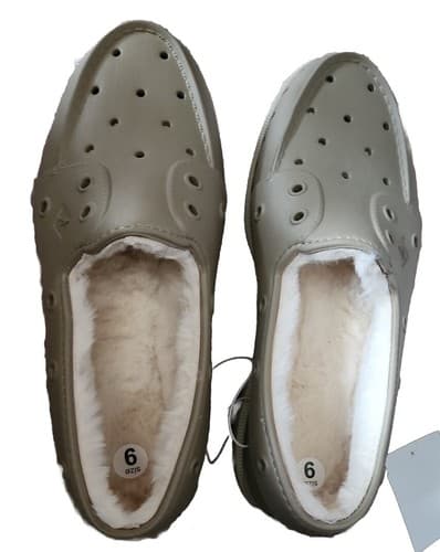 Sperry Top-Sider Faux Fur Lined Boat Shoes Gray Slip Ons Comfort Mens Size 9 US - Image 1