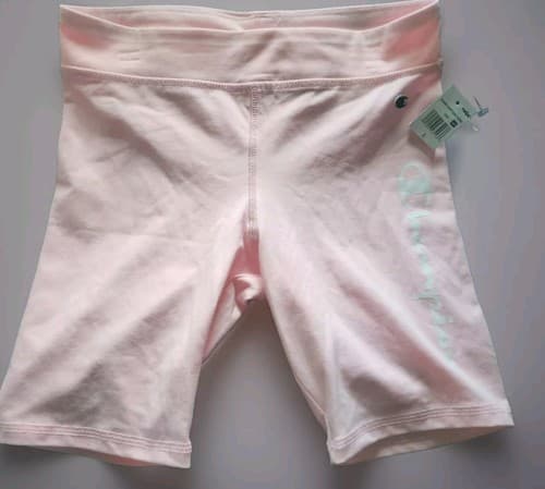Champion Girls Signature Script Bike Pink Shorts Size Large NWT - Image 1