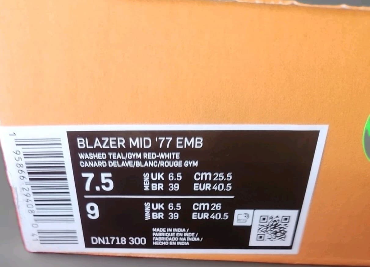 Nike Blazer Mid '77 EMB NBA WNBA DN1718-300 Size Mens 7.5 Shoes 9 Women. - Thumbnail 6