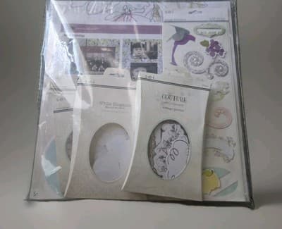 s•e•i Couture 12x12 SCRAPBOOK KIT Papers Stickers, Die-Cut Borders Frames,etc. - Thumbnail 3