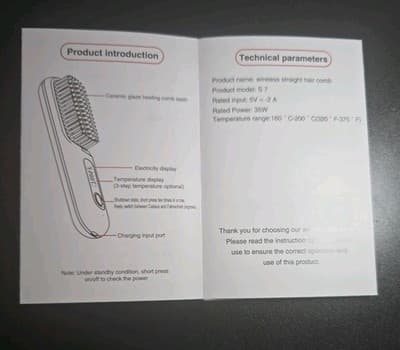 Straight Heat Comb, Electric Pressing Comb for Hair Straightening & Styling - Thumbnail 4