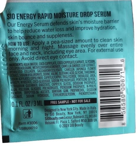 NEW X2 SIO BEAUTY Sio Energy Serum Rapid Moisture Drop Serum 0.1 oz each Samples - Thumbnail 3