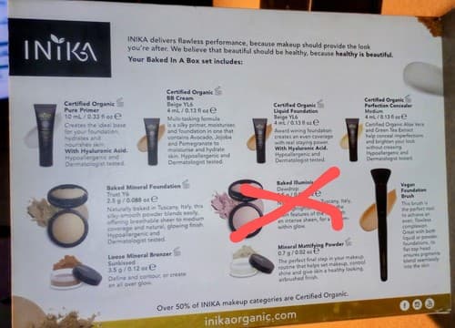 INIKA Organic Baked Mineral In A Box For Medium Skin Type, Fast Shipping. 8pc. - Thumbnail 3