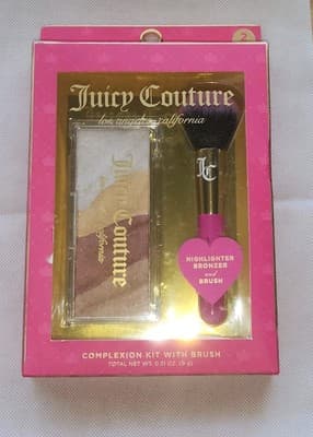 Juicy Couture 2pc Deluxe Makeup Set Highlighter Bronzer & Brush. Same Day Ship. - Thumbnail 2