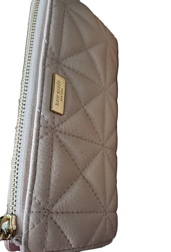 Beautiful Kate Spade, Light Pink Zip-Around Faux Leather Wristlet Wallet . Large - Thumbnail 4