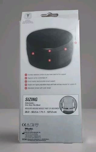 Mueller Sports Adjustable Back Brace Support- Universal Lifting Belt -Black OSFM - Thumbnail 2