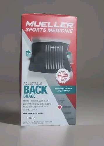 Mueller Sports Adjustable Back Brace Support- Universal Lifting Belt -Black OSFM - Image 1