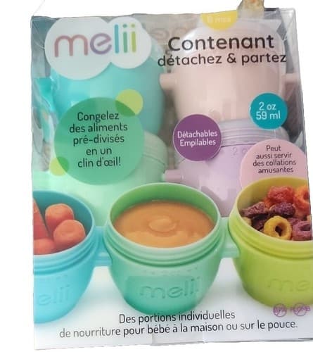 Melii Snap & Go Baby Food Freezer Storage Containers & Snack Containers-Set of 6 - Thumbnail 2