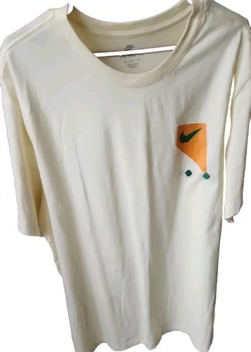 The NIKE Logo Tee Size XXL. Beige With Multi Color Graphic. New - Image 1