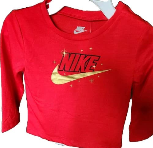 Nike Boys 18 Months T-Shirt Short Sleeve Tee Red Gold Graphic Printed Logo. - Thumbnail 4