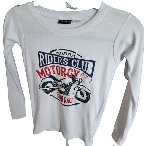 Kidtopia Boys Long Sleeve Medium T Shirt, Motorcycle Design RN#91523 - Image 1