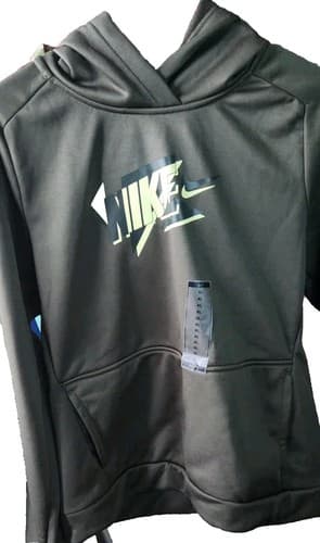 Nike Hoodie Kids Therma/Green Dri Fit Hooded Sweatshirt XLarge. NWT. - Thumbnail 2