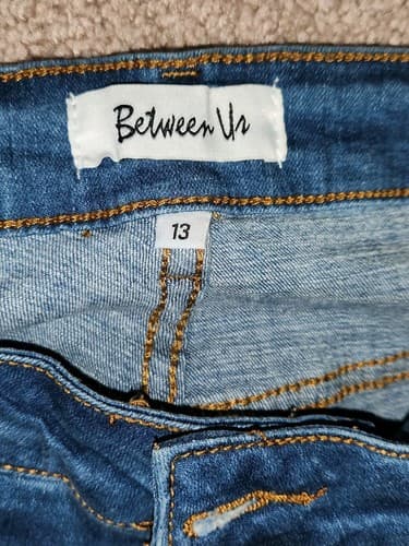 Between Us Dark Wash Destructed Womens Denim Jeans Size 13 - Thumbnail 3