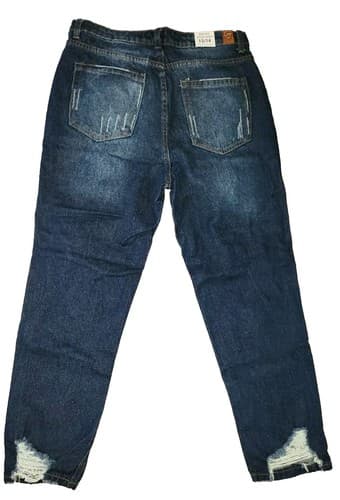Women’s Jeans GOGÓ JEANS High-rise Destroyed Mom Relaxed Fit Blue Size 13/14 - Thumbnail 2