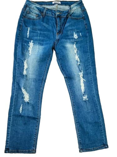 Between Us Dark Wash Destructed Womens Denim Jeans Size 13 - Image 1