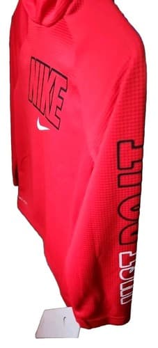 Nike Boys Dri-Fit Large New With Tags Red Therma Hoodie Sweatshirt 6-7 Years. - Thumbnail 3