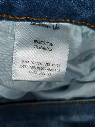 Between Us Dark Wash Destructed Womens Denim Jeans Size 13 - Thumbnail 4