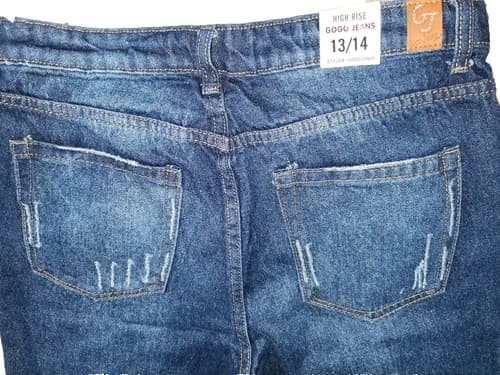 Women’s Jeans GOGÓ JEANS High-rise Destroyed Mom Relaxed Fit Blue Size 13/14 - Thumbnail 8